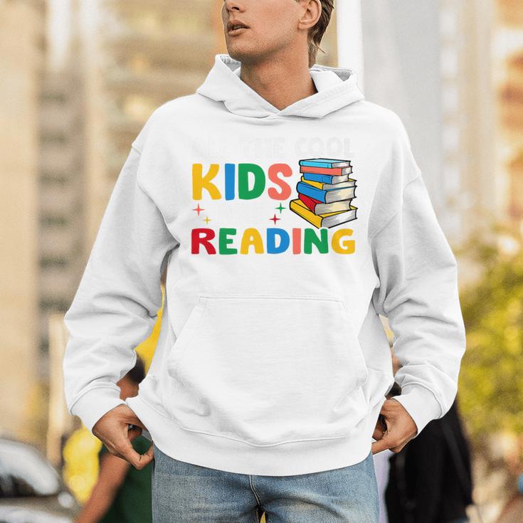 All The-Cool Kids Are Reading Teacher Book Lover Librarian Premium Unisex Hoodie