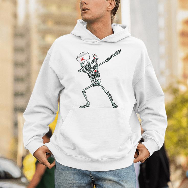 Dabbing Skeleton Nurse Halloween Graduation Unisex Hoodie