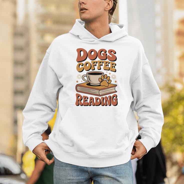 Dogs Coffee Reading Book Lover Unisex Hoodie Dogs Coffee Reading Book Lover Unisex Hoodie