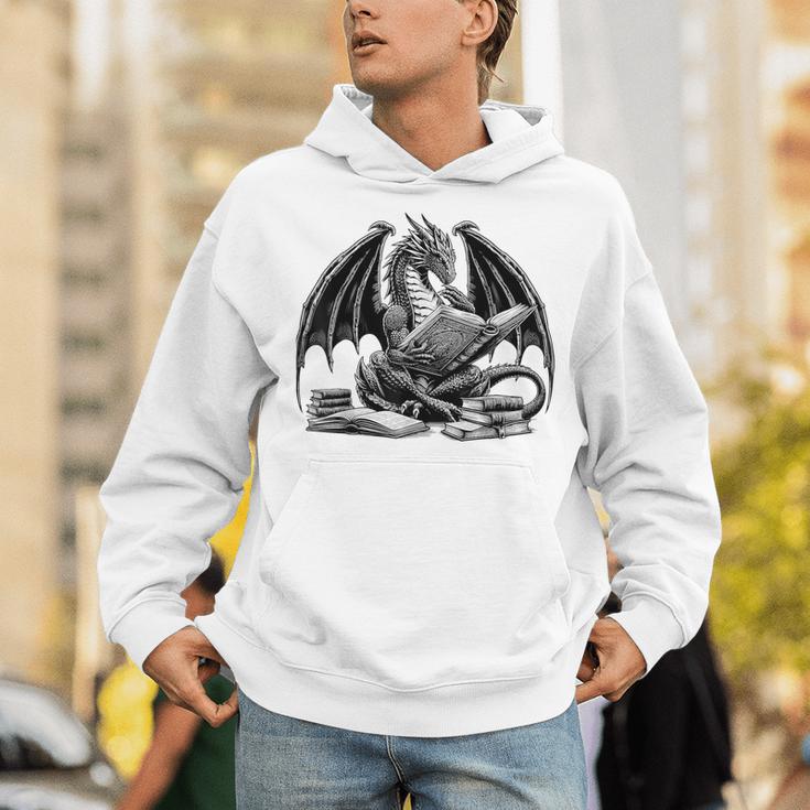 Dragon Reading Book Bookworm Books Dragon Learning Unisex Hoodie Dragon Reading Book Bookworm Books Dragon Learning Unisex Hoodie