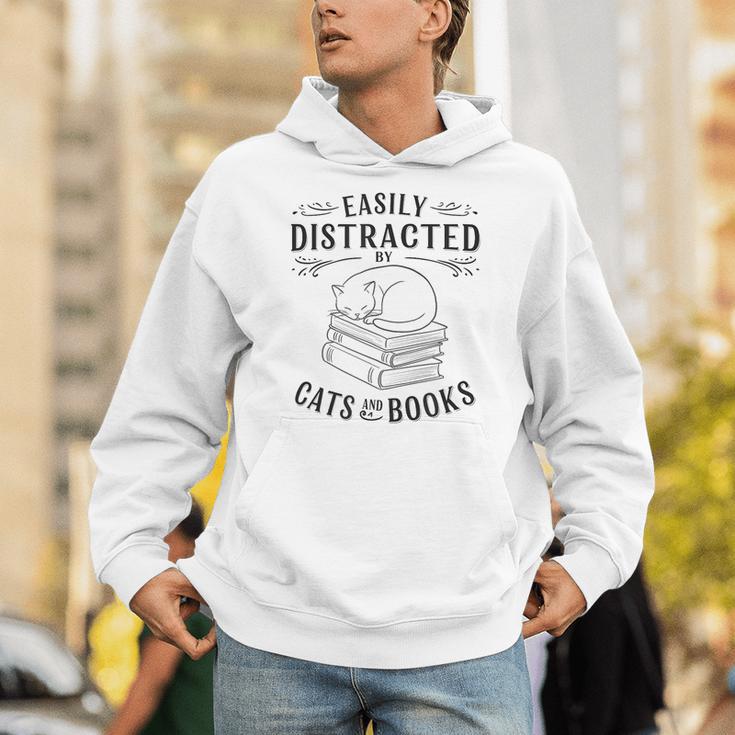 Easily Distracted By Cats And Books For Women Unisex Hoodie Easily Distracted By Cats And Books For Women Unisex Hoodie