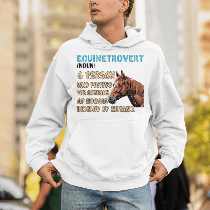 Equinetrovert Definition Equine Horse Riding Introvert Unisex Hoodie