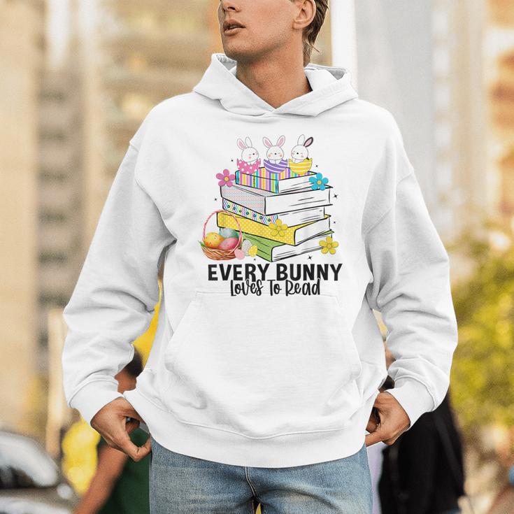 Every Bunny Loves To Read Easter Cute Reading Books Lover Unisex Hoodie