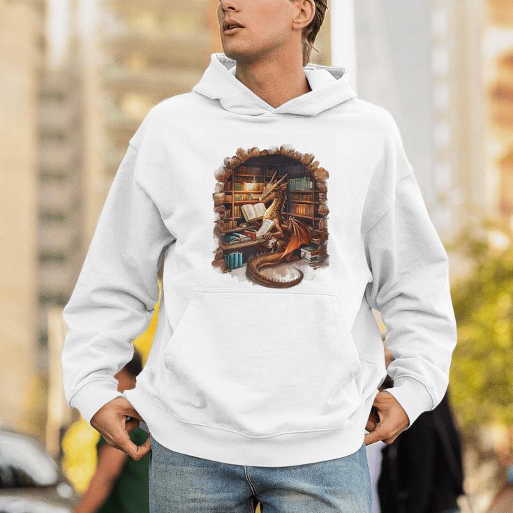 Fantasy Dragon Reading Book Lover Unisex Hoodie Fantasy Dragon Reading Book Lover Unisex Hoodie