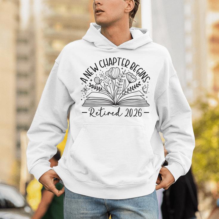 Floral Book a New Chapter Begins Retired Retirement Teacher Unisex Hoodie