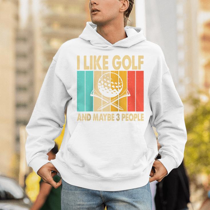 I Like Golf And Maybe 3 People Introvert Raglan Baseball Tee Unisex Hoodie