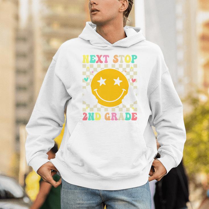 Groovy Next Stop 2nd Grade 1st Grade Graduation 2025 Premium Unisex Hoodie