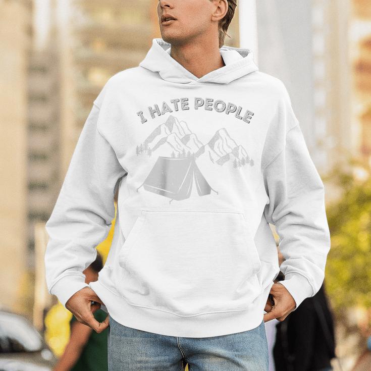 I Hate People Introvert Sarcastic I Love Camping Raglan Baseball Tee Unisex Hoodie