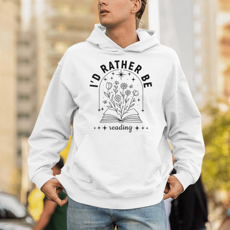 I’d Rather Be Reading Minimal Book Lover Arch Unisex Hoodie