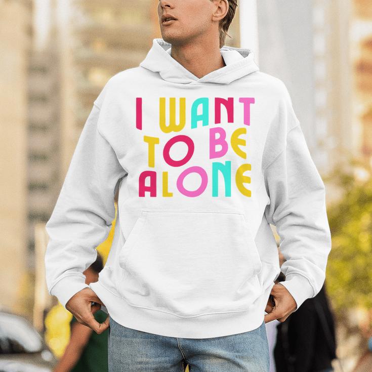 Introvert I Want To Be Alone Retro Wavy Unisex Hoodie Introvert I Want To Be Alone Retro Wavy Unisex Hoodie