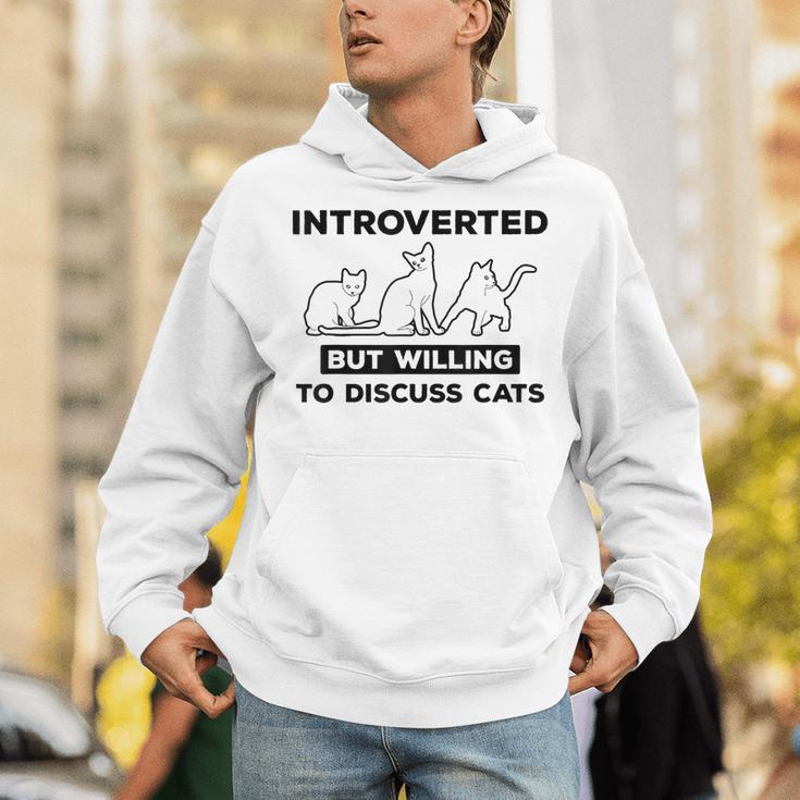 Introverted But Willing To Discuss Cats Introvert Shy Unisex Hoodie