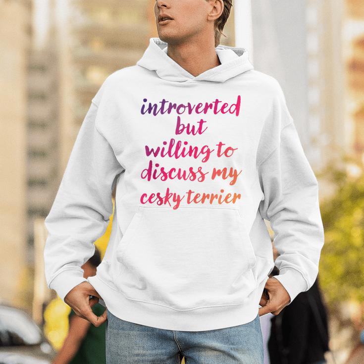 Introverted Willing To Discuss Cesky Terrier Introvert Unisex Hoodie