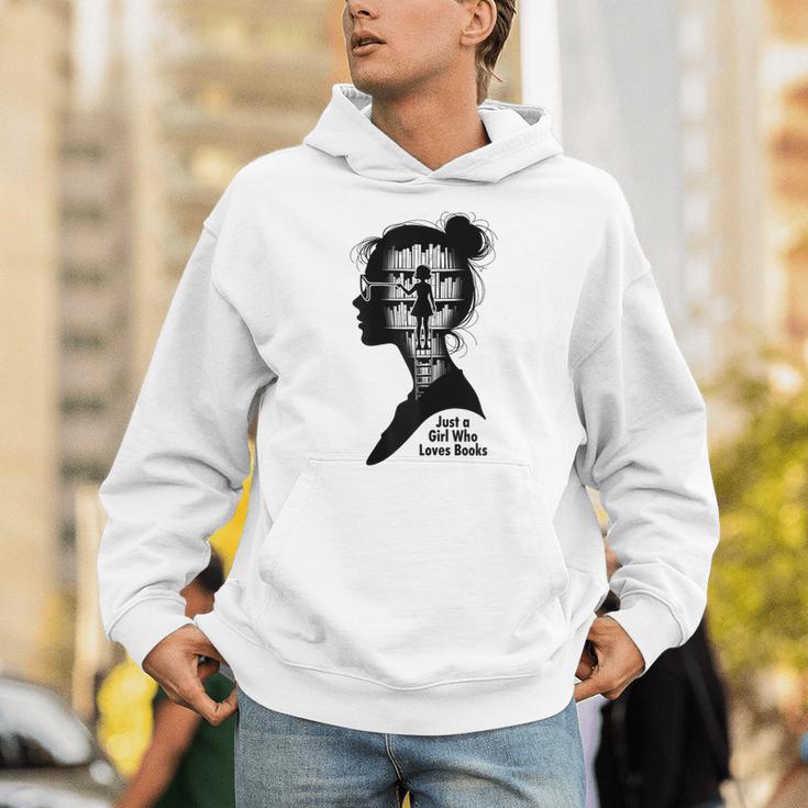 Just A Girl Who Loves Books Girls Books Lovers Unisex Hoodie Just A Girl Who Loves Books Girls Books Lovers Unisex Hoodie