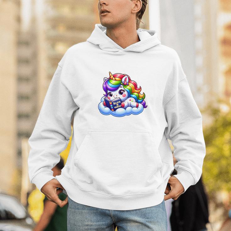Just One More Chapter Bookish Book Unicorn Reading Book Unisex Hoodie