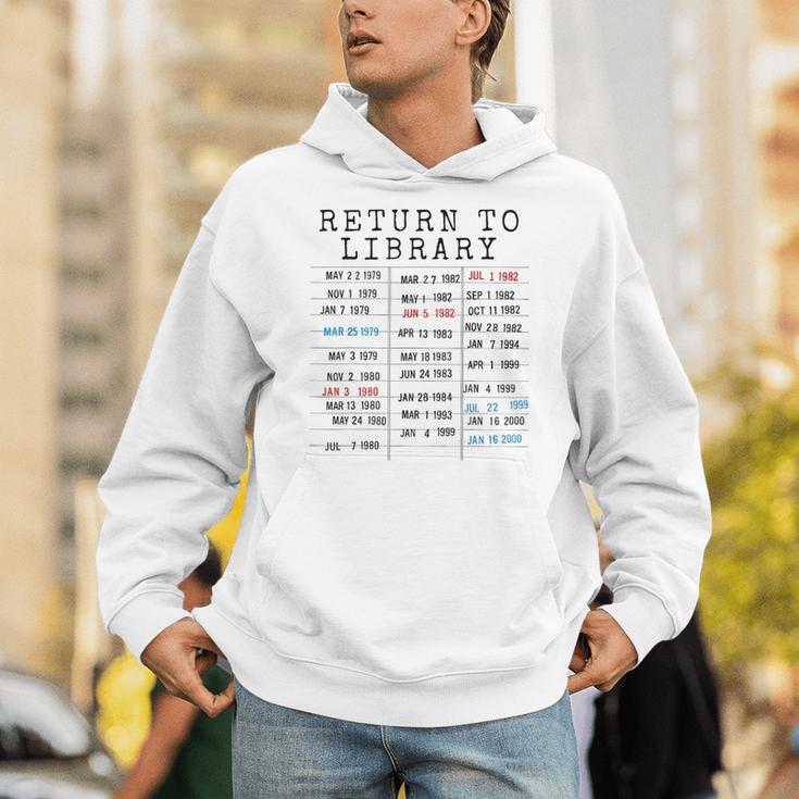 Library Card Due Date Stamp Book Lover Reading Vintage Read Unisex Hoodie