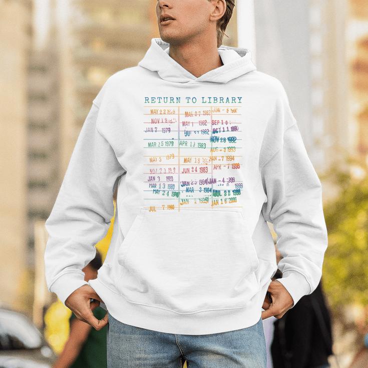 Library Card Vintage Book Due Date Bookish Rainbow Reading Unisex Hoodie Library Card Vintage Book Due Date Bookish Rainbow Reading Unisex Hoodie