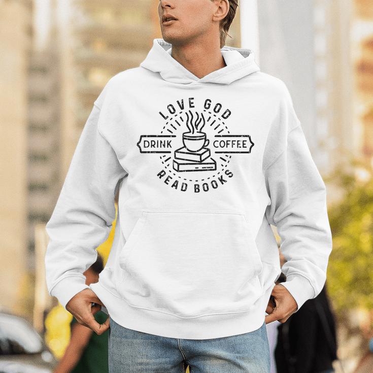 Love God Drink Coffee Read Books Book Lover Unisex Hoodie