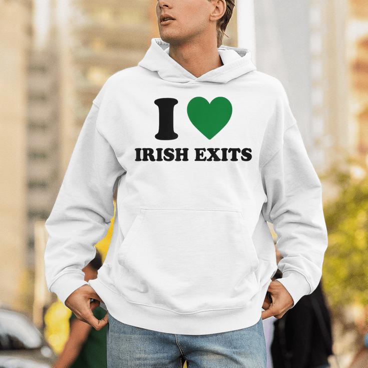 I Love Irish Exits St Patrick's Day Introvert Party Unisex Hoodie I Love Irish Exits St Patrick's Day Introvert Party Unisex Hoodie