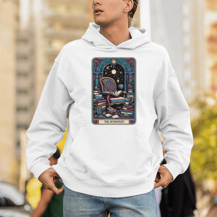 Mystical Library Book Reader The Introvert Tarot Card Unisex Hoodie