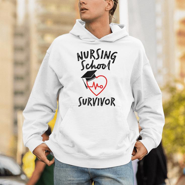 Nursing School Survivor Women Graduation RN Gift Shirt Unisex Hoodie