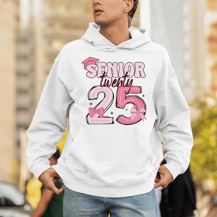 Pink Coquette Bow Senior 2025 Back To School Graduation Girl Unisex Hoodie