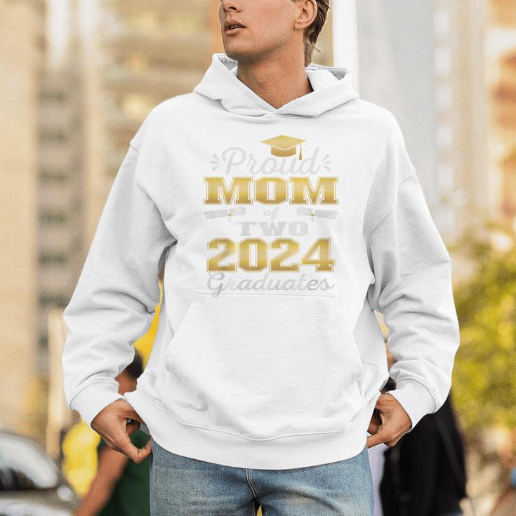 Proud Mom Of Two 2024 Graduate Class 2024 Graduation Family Premium Unisex Hoodie