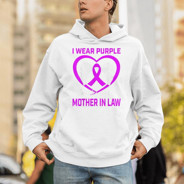 Purple In Memory Of Mother In Law Alzheimers Dementia Heart Unisex Hoodie