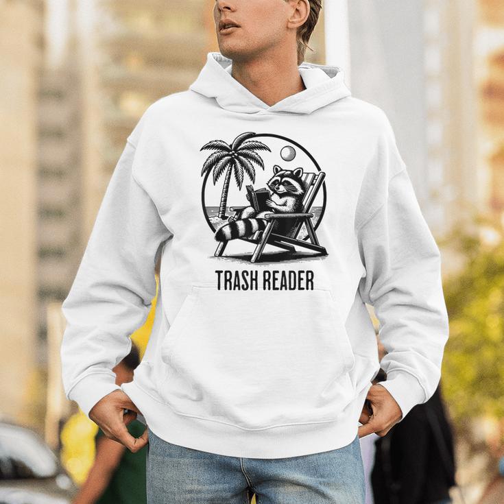 Raccoon Reading Books Summer Humor Trash Reader Unisex Hoodie Raccoon Reading Books Summer Humor Trash Reader Unisex Hoodie