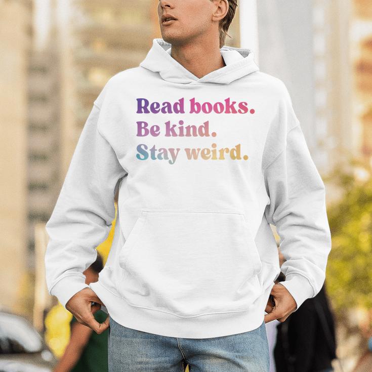 Read Books Be Kind Stay Weird Book Lover Premium Tri-Blend Unisex Hoodie