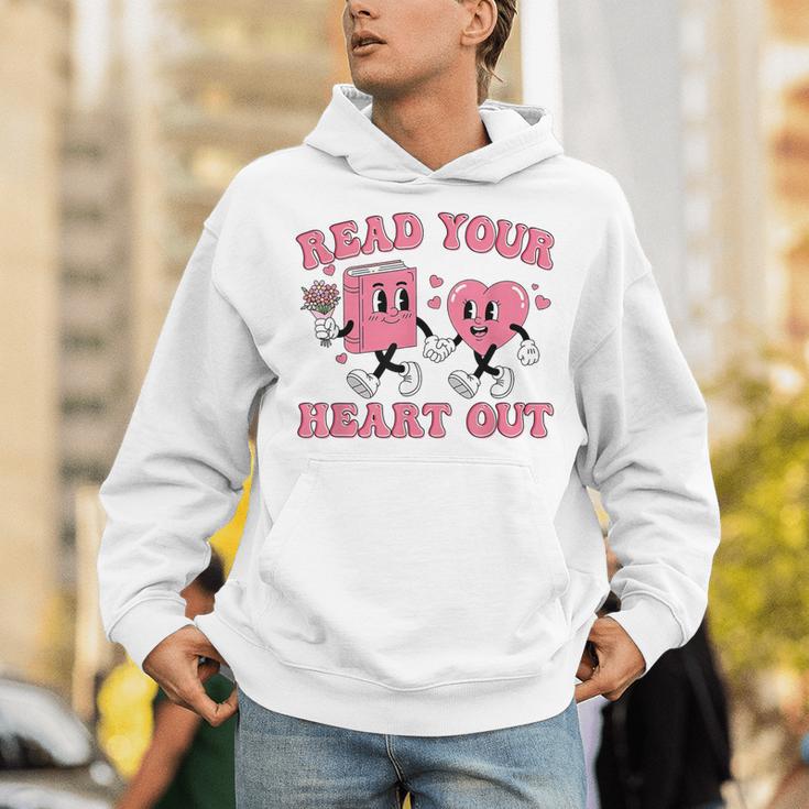 Read You Heart Out Reading Teacher Valentines Day Book Lover Unisex Hoodie