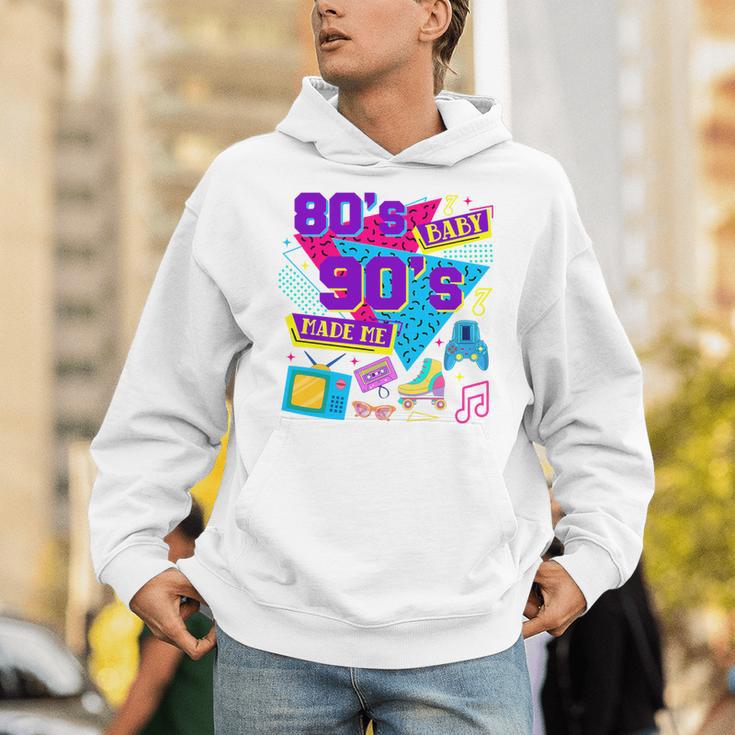 Retro 1980s 80's Baby 1990s 90's Made Me Nostalgia Birthday Premium Tri-Blend Unisex Hoodie