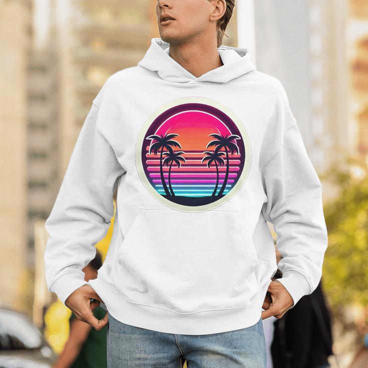 Retro 80s Synthwave Sunset & Palm Trees Retro Nostalgia 80s Unisex Hoodie Retro 80s Synthwave Sunset & Palm Trees Retro Nostalgia 80s Unisex Hoodie