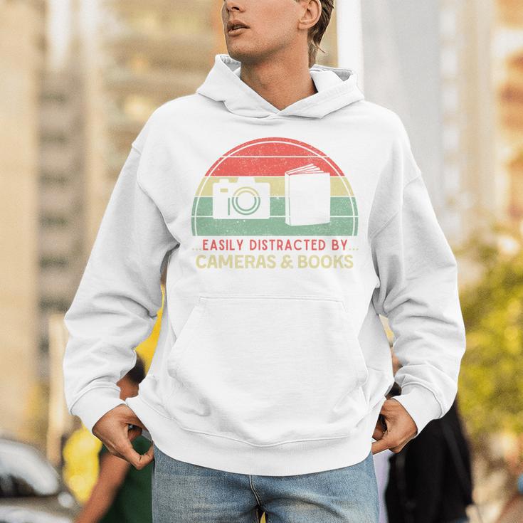 Retro Easily Distracted By Cameras & Books Photography Unisex Hoodie