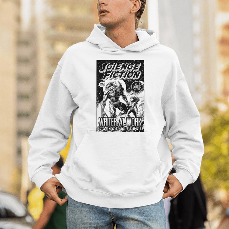 Science Fiction Writer At Work Vintage Book Cover Unisex Hoodie Science Fiction Writer At Work Vintage Book Cover Unisex Hoodie
