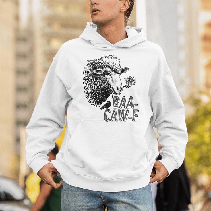 Sheep Baa Crow Caw Back Off Pun Tee For Introverts & Teens Unisex Hoodie