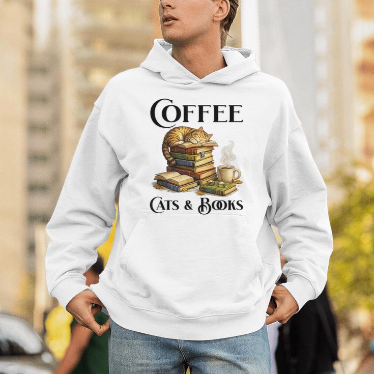 Sleeping Cat And Books With Coffee Lover Unisex Hoodie Sleeping Cat And Books With Coffee Lover Unisex Hoodie