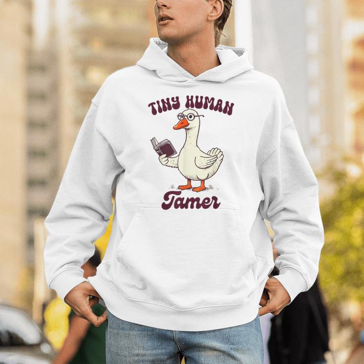Teacher Silly Goose Reading Book Teaching Tiny Human Tamer Unisex Hoodie Teacher Silly Goose Reading Book Teaching Tiny Human Tamer Unisex Hoodie