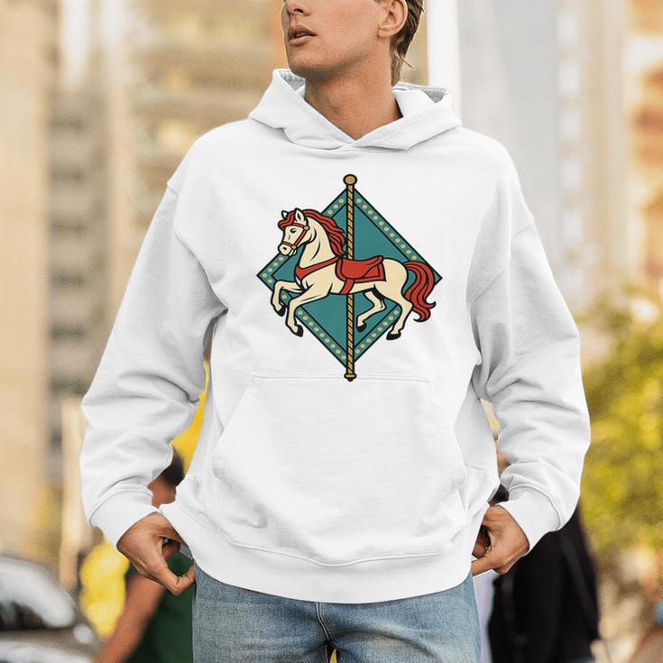 Vintage Carousel Horse Merry Go Round Nostalgia Art Premium Unisex Hoodie