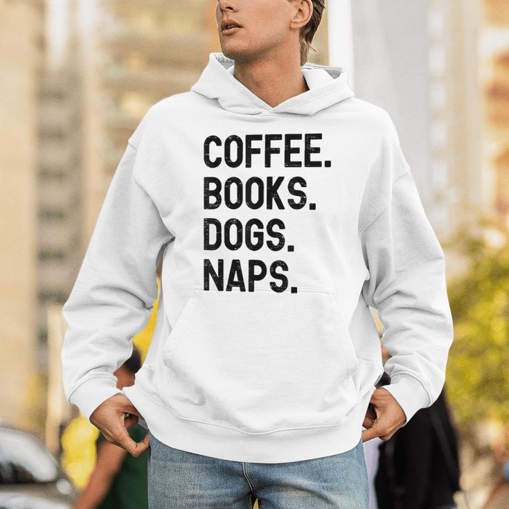 Vintage Coffee Books Dogs Naps Retro Unisex Hoodie