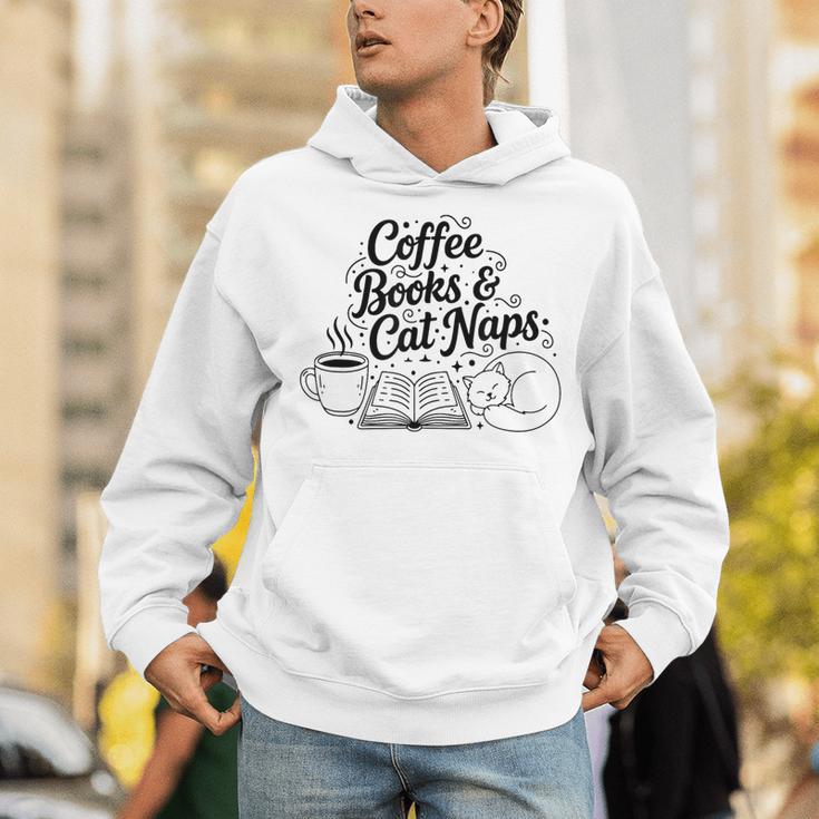 Vintage Retro Coffee Books & Cat Naps Unisex Hoodie