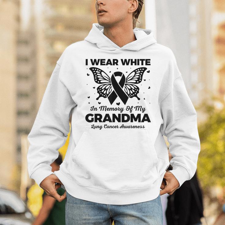 I Wear In Memory Of My Grandma Butterfly Lung Cancer Unisex Hoodie I Wear In Memory Of My Grandma Butterfly Lung Cancer Unisex Hoodie