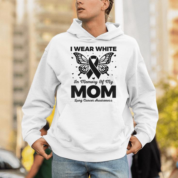 I Wear In Memory Of My Mom Butterfly Lung Cancer Unisex Hoodie I Wear In Memory Of My Mom Butterfly Lung Cancer Unisex Hoodie