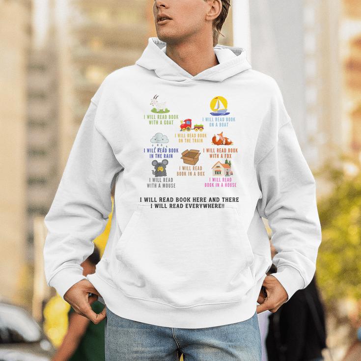 I Will Read Books On A Boat And Everywhere Reading Teachers Unisex Hoodie
