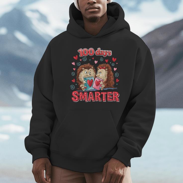100 Days Smarter Shirt Cute Hedgehog Love Books School Tee Unisex Hoodie