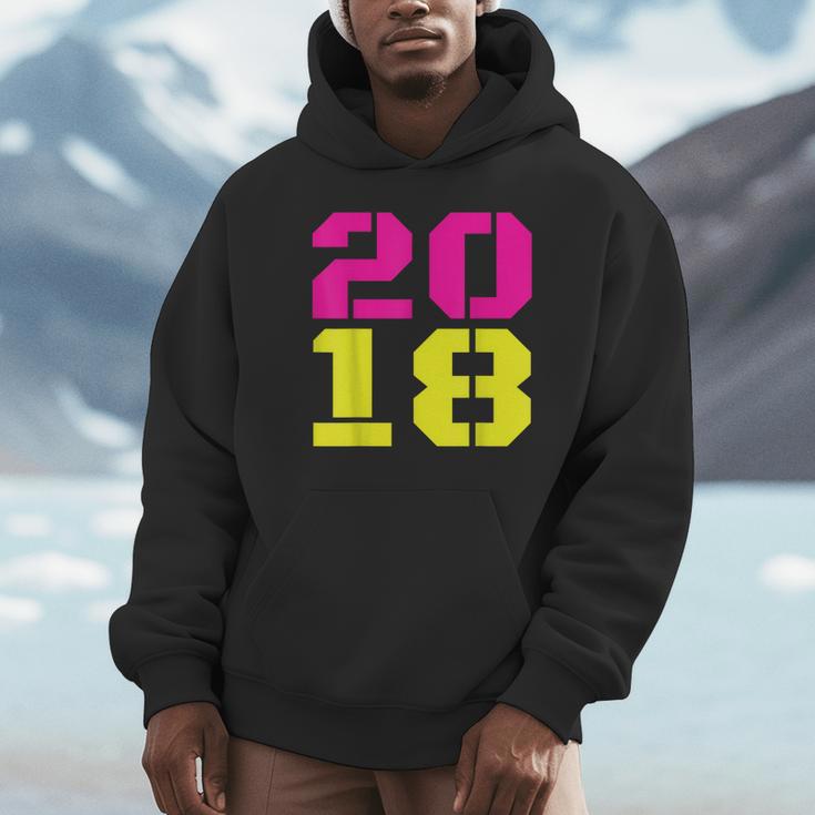 2018 Big Neon Numbers For The New Year Or Graduation Unisex Hoodie