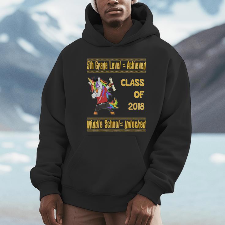 5th Grade Graduation Shirt Dabbing Unicorn Boys Class 2018 Unisex Hoodie