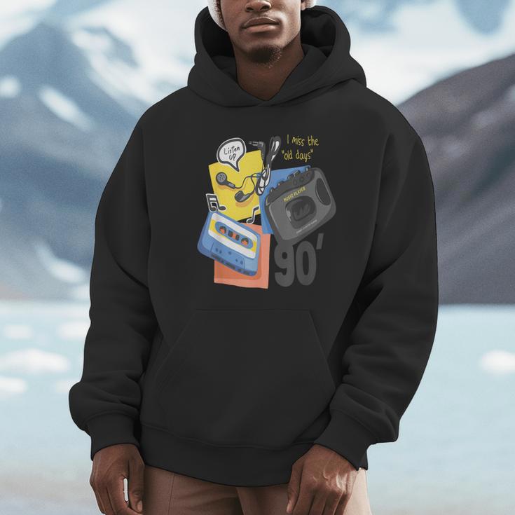 90s Retro Cassette And Walkman Nostalgia Graphic Tee Unisex Hoodie