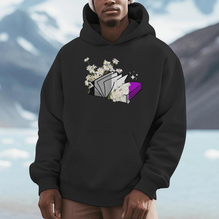 Asexual Book Lover LGBT Reading Pride Ace Flag Daisy Unisex Hoodie