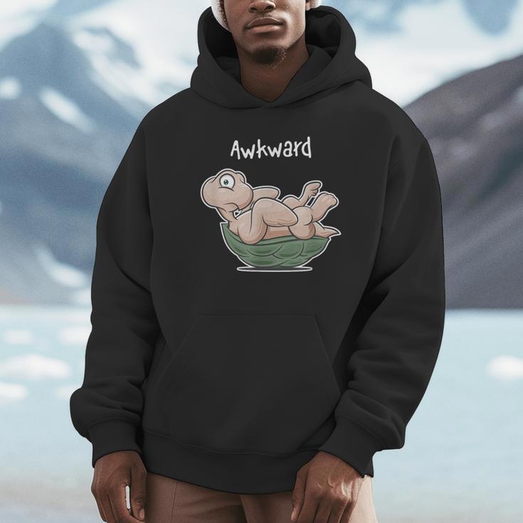 Awkward Turtle Upside Down Witty Comical Introvert Unisex Hoodie Awkward Turtle Upside Down Witty Comical Introvert Unisex Hoodie