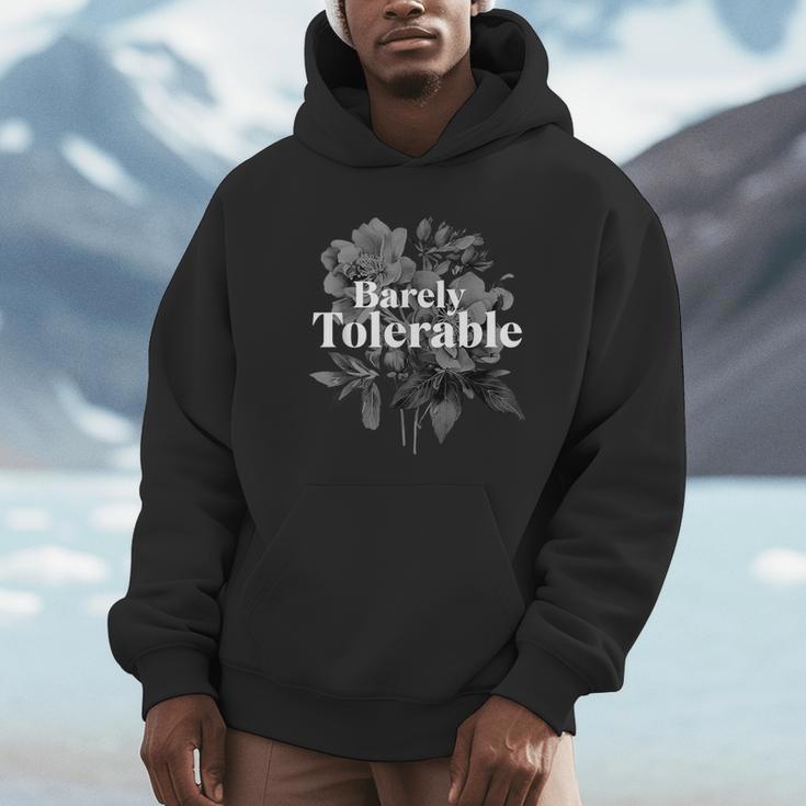 Barely Tolerable Shirt Floral Book Lover Quote Bookish Unisex Hoodie Barely Tolerable Shirt Floral Book Lover Quote Bookish Unisex Hoodie